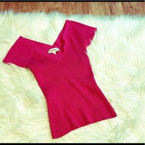 Pink v neck Bebe top